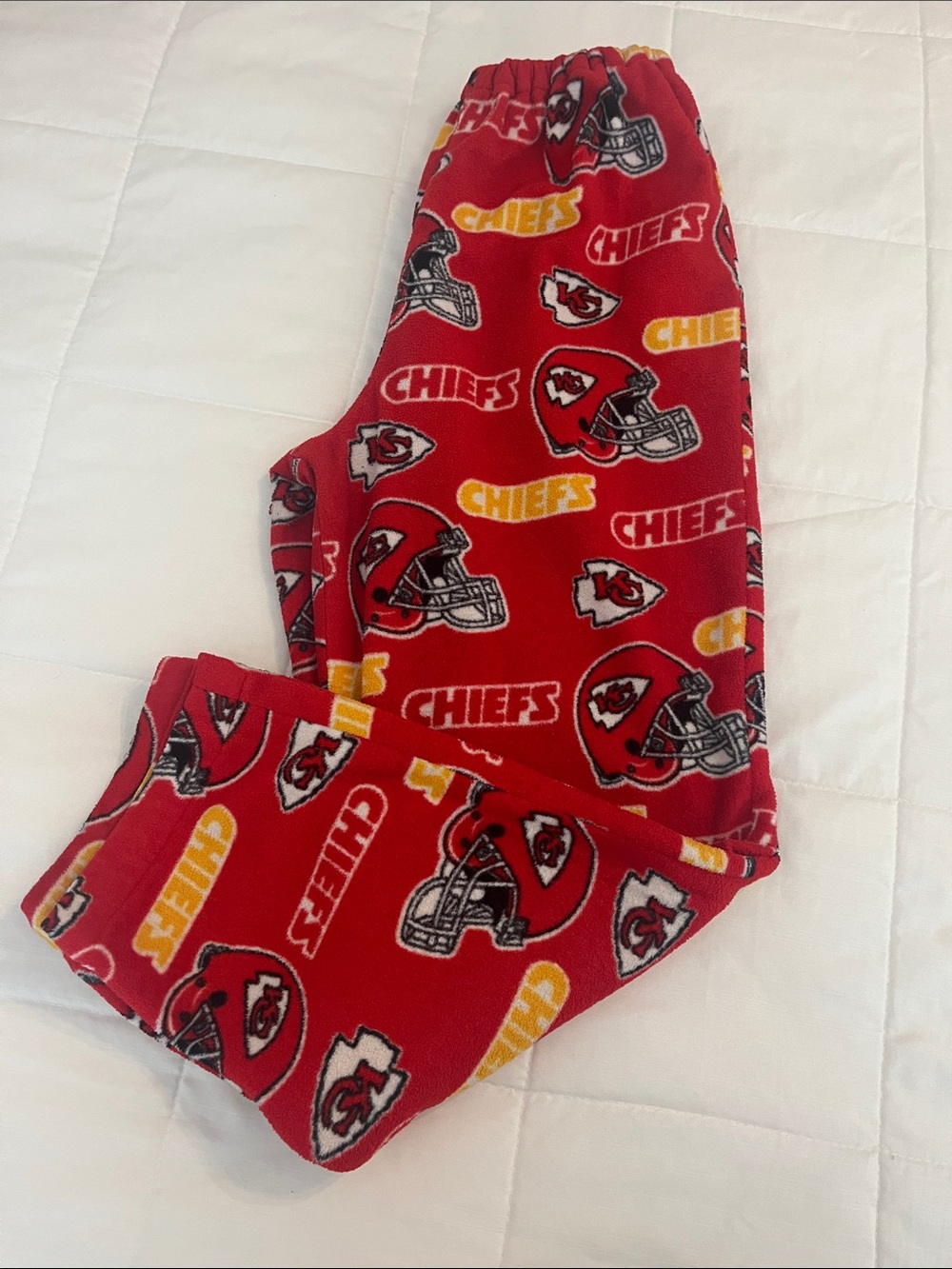 Kids Red Team Logo Pajama Pants - Cozy Fleece Footies